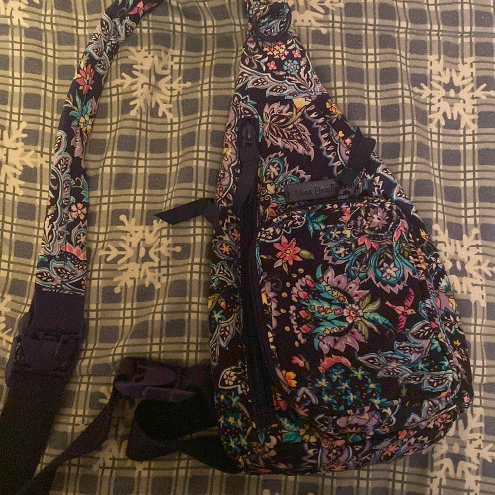 Vera Bradley Mini Sling Bag (Purple Paisley)